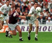 27 August 2000; John Doyle of Kildare in action against Tommy Joyce of Galway during the Bank of Ireland All-Ireland Senior Football Championship Semi-Final match between Galway and Kildare at Croke Park in Dublin. Photo by Ray McManus/Sportsfile