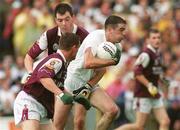 27 August 2000; Dermot Earley of Kildare is tackled by Sean O Domhnaill of Galway during the Bank of Ireland All-Ireland Senior Football Championship Semi-Final match between Galway and Kildare at Croke Park in Dublin. Photo by Matt Browne/Sportsfile