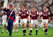 27 August 2000; Galway captain Padraig Joyce leads his side in the parade prior to the Bank of Ireland All-Ireland Senior Football Championship Semi-Final match between Galway and Kildare at Croke Park in Dublin. Photo by John Mahon/Sportsfile