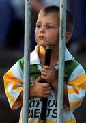 29 August 2000; Offaly supporter three year old Dean Horgan from Shannonbridge look on during Offaly Senior Hurling Squad Training and Press Conference at O'Connor Park in Tullamore, Offaly. Photo by Ray McManus/Sportsfile