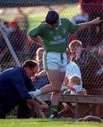 29 August 2000; Brian Whelahan is attended to by the team doctor Brendan Lee during Offaly Senior Hurling Squad Training and Press Conference at O'Connor Park in Tullamore, Offaly. Photo by Ray McManus/Sportsfile