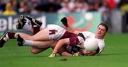 27 August 2000; Brian Murphy of Kildare in action against Gary Fahy of Galway during the Bank of Ireland All-Ireland Senior Football Championship Semi-Final match between Galway and Kildare at Croke Park in Dublin. Photo by Aoife Rice/Sportsfile