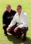 29 August 2000; University College Dublin has honoured it's two Sydney Olympic bound scholarship athletes Davis Matthews, right, who will compete in the 800m, and James Nolan, who will compete in the 1500m, at a reception in UCD, Dublin. Photo by Ray McManus/Sportsfile