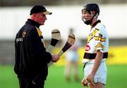 28 August 2000; Manager Brian Cody with Stephen Grehan during Kilkenny Senior Hurling Squad Training and Press Conference at Nowlan Park in Kilkenny. Photo by Ray McManus/Sportsfile