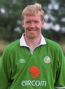 30 August 2000; Steve Staunton of Republic of Ireland prior to the team's departure for the first game against Holland in their 2002 FIFA World Cup Qualifying Campaign. Photo by David Maher/Sportsfile