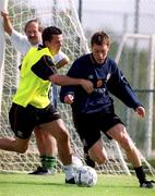 30 August 2000; Steve Finnan, right, and Gary Kelly during Republic of Ireland Squad Training at the AUL Sports Complex in Clonshaugh, Dublin. Photo by David Maher/Sportsfile