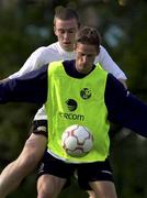 31 August 2000; Dominic Foley, right, and Richard Dunne during Republic of Ireland Squad Training at the Sport Park Riekershaven in Amsterdam, Netherlands. Photo by David Maher/Sportsfile