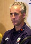 1 September 2000; Manager Mick McCarthy during a Republic of Ireland Press Conference at the team hotel in Amsterdam, Netherlands. Photo by David Maher/Sportsfile