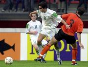 1 September 2000; Mick Reddy of Republic of Ireland in action against James Wolters of Netherlands during the European U21 Championship Qualifying match between Netherlands and Republic of Ireland at the Goffertstadion in Nijmegan, Netherlands. Photo by David Maher/Sportsfile