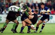 1 September 2000; Denis Hickie of Leinster tackles  Pat Duignan of Connacht during the Guinness Interprovincial Rugby Championship match between Leinster and Connacht at Donnybrook Stadium in Dublin. Photo by Aoife Rice/Ssportsfile