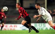 1 September 2000; Gary O'Neill of Bohemians in action against Stephen Napier of Cork City during the Eircom League Premier Division match between Bohemians and Cork City at Dalymount Park in Dublin. Photo by Brendan Moran/Sportsfile