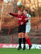 1 September 2000; Gary O'Neill of Bohemians in action against Stephen Napier of Cork City during the Eircom League Premier Division match between Bohemians and Cork City at Dalymount Park in Dublin. Photo by John Mahon/Sportsfile