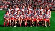 3 September 2000; The Cork team prior to the All-Ireland Senior Camogie Championship Final match between Cork and Tipperary at Croke Park in Dublin. Photo by Brendan Moran/Sportsfile