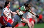 2 September 2000; Diane O'Hora of Mayo in action against Arlene McCloskey of Tyrone during the TG4 All-Ireland Ladies Football Senior Championship Semi-Final match between Mayo and Tyrone at Croke Park in Dublin. Photo by Aoife Rice/Sportsfile