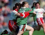 2 September 2000; Diane O'Hora of Mayo in action against Arlene McCloskey of Tyrone during the TG4 All-Ireland Ladies Football Senior Championship Semi-Final match between Mayo and Tyrone at Croke Park in Dublin. Photo by Aoife Rice/Sportsfile