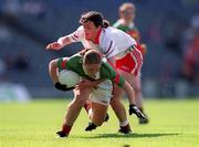 2 September 2000; Diane O'Hora of Mayo in action against Arlene McCluskey of Tyrone during the TG4 All-Ireland Ladies Football Senior Championship Semi-Final match between Mayo and Tyrone at Croke Park in Dublin. Photo by Brendan Moran/Sportsfile
