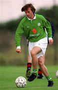 30 August 2000; David Connolly of Republic of Ireland prior to the team's departure for the first game against Holland in their 2002 FIFA World Cup Qualifying Campaign. Photo by David Maher/Sportsfile