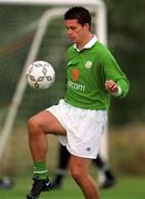 30 August 2000; Ian Harte of Republic of Ireland prior to the team's departure for the first game against Holland in their 2002 FIFA World Cup Qualifying Campaign. Photo by David Maher/Sportsfile