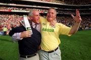 2 September 2000; Kerry manager Paidí Ó Sé, right, celebrates with Kerry County Board Chairman Sean Walsh after the Bank of Ireland All-Ireland Senior Football Championship Semi-Final replay match between Kerry and Armagh at Croke Park in Dublin. Photo by Brendan Moran/Sportsfile