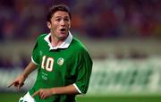 2 September 2000; Robbie Keane of Republic of Ireland celebrates after scoring his side's first goal during the FIFA World Cup 2002 Group 2 Qualifying match between the Netherlands and Republic of Ireland at the Amsterdam Arena in Amsterdam, Netherlands. Photo by David Maher/Sportsfile