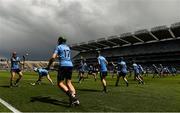 5 July 2015; Dublin players during their warm up.  Electric Ireland Leinster GAA Hurling Minor Championship Final, Kilkenny v Dublin. Croke Park, Dublin. Picture credit: David Maher / SPORTSFILE