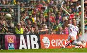 5 July 2015; Ken O’Halloran, Cork, fails to stop the penalty of James O'Donoghue, Kerry. Munster GAA Football Senior Championship Final, Kerry v Cork. Fitzgerald Stadium, Killarney, Co. Kerry. Picture credit: Stephen McCarthy / SPORTSFILE