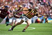 5 July 2015; Padraig Walsh, Kilkenny, passes the ball under pressure from Cyril Donnellan, left, and Davy Glennon, centre, Galway. Leinster GAA Hurling Senior Championship Final, Kilkenny v Galway. Croke Park, Dublin. Picture credit: Cody Glenn / SPORTSFILE