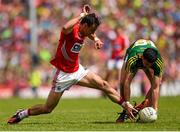 5 July 2015; Anthony Maher, Kerry, in action against Kevin O’Driscoll, Cork. Munster GAA Football Senior Championship Final, Kerry v Cork. Fitzgerald Stadium, Killarney, Co. Kerry. Picture credit: Stephen McCarthy / SPORTSFILE