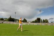 5 July 2015; Michael Pollock, Antrim, leaves the pitch after the game. GAA Football All-Ireland Senior Championship Round 2A, Fermanagh v Antrim. Brewster Park, Enniskillen, Co. Fermanagh. Photo by Sportsfile