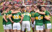 5 July 2015; Kerry manager Eamonn Fitzmaurice speaks to his players ahead of the game. Munster GAA Football Senior Championship Final, Kerry v Cork. Fitzgerald Stadium, Killarney, Co. Kerry. Picture credit: Stephen McCarthy / SPORTSFILE