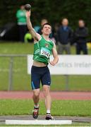 5 July 2015; Michael O'Sullivan, Cushinstown A.C, Co. Meath, competing in the Junior Men's Shot Putt during the GloHealth Junior and U23 Championships of Ireland. Harriers Stadium, Tullamore, Co. Offaly. Picture credit: Seb Daly / SPORTSFILE