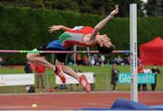 5 July 2015; Adam Hill, City of Lisburn, Co. Antrim, competing in the U23 Men's High Jump during the GloHealth Junior and U23 Championships of Ireland. Harriers Stadium, Tullamore, Co. Offaly. Picture credit: Seb Daly / SPORTSFILE