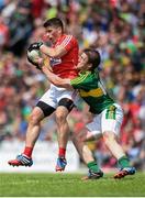 5 July 2015; Barry O'Driscoll, Cork, in action against Stepehn O'Brien, Kerry. Munster GAA Football Senior Championship Final, Kerry v Cork. Fitzgerald Stadium, Killarney, Co. Kerry. Picture credit: Eoin Noonan / SPORTSFILE