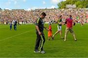 5 July 2015; Kerry manager Eamonn Fitzmaurice leaves the pitch after the game. Munster GAA Football Senior Championship Final, Kerry v Cork. Fitzgerald Stadium, Killarney, Co. Kerry. Picture credit: Brendan Moran / SPORTSFILE