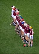 5 July 2015; The Galway team stand together for the national anthem. Leinster GAA Hurling Senior Championship Final, Kilkenny v Galway. Croke Park, Dublin. Picture credit: Dáire Brennan / SPORTSFILE