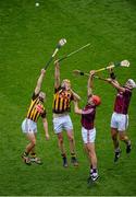 5 July 2015; Richie Hogan, left, and Richie Power, Kilkenny, in action against Daithí Burke, and Iarla Tannian, Galway. Leinster GAA Hurling Senior Championship Final, Kilkenny v Galway. Croke Park, Dublin. Picture credit: Dáire Brennan / SPORTSFILE