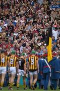 5 July 2015; Kilkenny and Galway supporters cheer on their team during the pre match parade. Leinster GAA Hurling Senior Championship Final, Kilkenny v Galway. Croke Park, Dublin. Picture credit: Ray McManus / SPORTSFILE