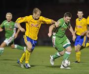 22 September 2008; Denis Behan, Cork City, in action against Darragh Peden, Dungannon Swifts. Setanta Sports Cup, Group One, Cork City v Dungannon Swifts, Turner's Cross, Cork. Picture credit: David Maher / SPORTSFILE