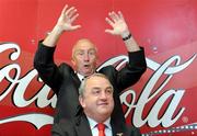 23 September 2008; Ireland team manager Sean Boylan demonstrates an international rules tackle during a Coca Cola International Rules Series 2008 Press Conference. Croke Park, Dublin. Picture credit: Pat Murphy / SPORTSFILE