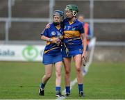 4 July 2015; Bríd Quinn, right, and Julie Ann Bourke, Tipperary, celebrate after the game. Liberty Insurance Camogie Championship, Dublin v Tipperary. O'Moore Park, Portlaoise, Co. Laois. Picture credit: Dáire Brennan / SPORTSFILE