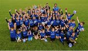 8 July 2015; Kane Douglas and Mick Kearney of Leinster Rugby came out to the Bank of Ireland Summer Camp to meet up with some local young rugby talent in Kilkenny RFC. Pictured are Kane Douglas and Mick Kearney with participants of the Bank of Ireland Summer Camp. Kilkenny RFC, Kilkenny. Picture credit: Seb Daly / SPORTSFILE