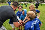 8 July 2015; Kane Douglas and Mick Kearney of Leinster Rugby came out to the Bank of Ireland Summer Camp to meet up with some local young rugby talent in Kilkenny RFC. Pictured is Mick Kearney with participants of the Bank of Ireland Summer Camp. Kilkenny RFC, Kilkenny. Picture credit: Seb Daly / SPORTSFILE