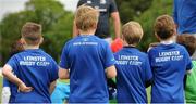 8 July 2015; Kane Douglas and Mick Kearney of Leinster Rugby came out to the Bank of Ireland Summer Camp to meet up with some local young rugby talent in Kilkenny RFC. Pictured are participants at the Bank of Ireland Summer Camp. Kilkenny RFC, Kilkenny. Picture credit: Seb Daly / SPORTSFILE
