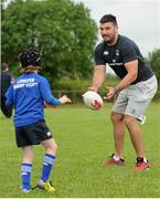 8 July 2015; Kane Douglas and Mick Kearney of Leinster Rugby came out to the Bank of Ireland Summer Camp to meet up with some local young rugby talent in Kilkenny RFC. Pictured is Mick Kearney taking part in one of the group activities. Kilkenny RFC, Kilkenny. Picture credit: Seb Daly / SPORTSFILE