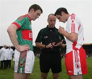 27 September 2008; Referee Cormac Reilly gives instructions to Mayo Captain Shane Nally and Tyrone Captain Ronan McNabb . ESB GAA Football All-Ireland Minor Championship Final Replay, Tyrone v Mayo, Pearse Park, Longford. Picture credit: Oliver McVeigh / SPORTSFILE