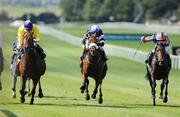 28 September 2008; Sea The Stars, left, with Mick Kinane up, on their way to winning the Juddmonte Beresford Stakes from second place Mourayan, centre, with Fran Berry and third place Masterofthehorse with Johnny Murtagh. Curragh Racecourse, Co. Kildare. Picture credit: Matt Browne / SPORTSFILE