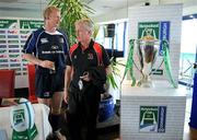 29 September 2008; Leinster captain Leo Cullen, left, and Ulster head coach Matt Williams after a press conference for the Heineken Cup Launch. Cruzzo Restaurant, Marina Village, Malahide, Dublin. Photo by Sportsfile