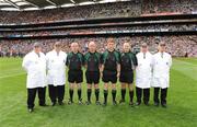 7 September 2008; Referee Barry Kelly with his umpires and officials before the game. GAA Hurling All-Ireland Senior Championship Final, Kilkenny v Waterford, Croke Park, Dublin. Picture credit: Ray McManus / SPORTSFILE