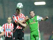 30 September 2008; Steven Gray, Derry City, in action againsy Alan O'Connor, Cork City. FAI Ford Cup Quarter-Final Replay, Derry City v Cork City, Brandywell, Derry, Co. Derry. Photo by Sportsfile