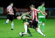 30 September 2008; Danny Murphy, Cork City, in action againsy Niall McGinn, Derry City. FAI Ford Cup Quarter-Final Replay, Derry City v Cork City, Brandywell, Derry, Co. Derry. Photo by Sportsfile
